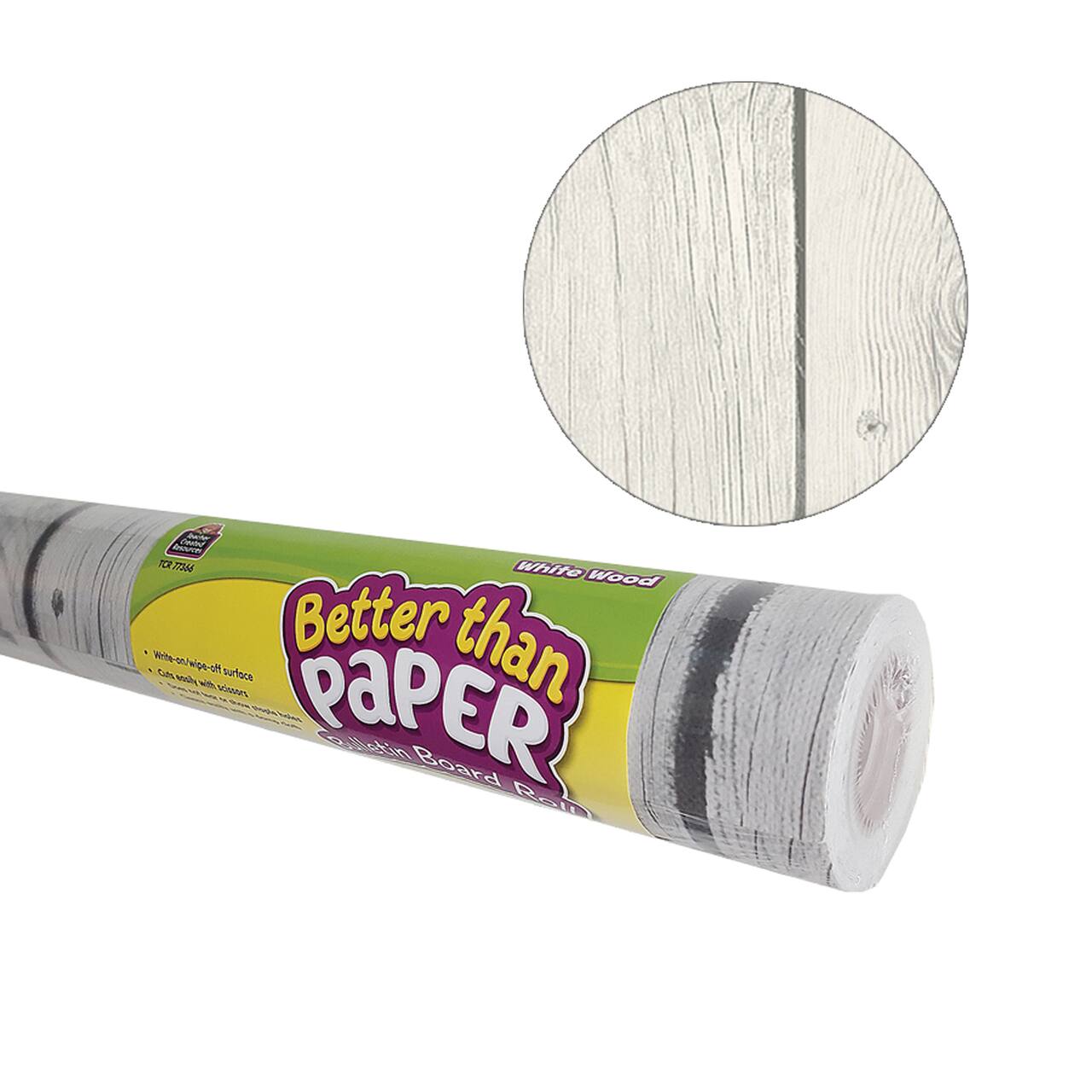 Teacher Created Resources Better Than Paper® 4' x 12' White Wood Design Bulletin Board Roll, 4ct.